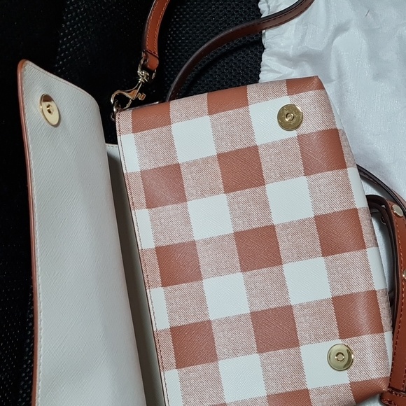 BNWT Oroton Brown and white check Crossbody bag with matching wallet. - Picture 2 of 4